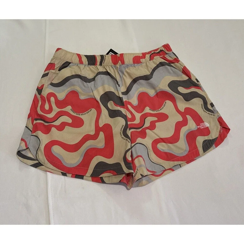 North Face Women's Class V Pathfinder Pull-On Short Flash Dry Size L Beige/Pink